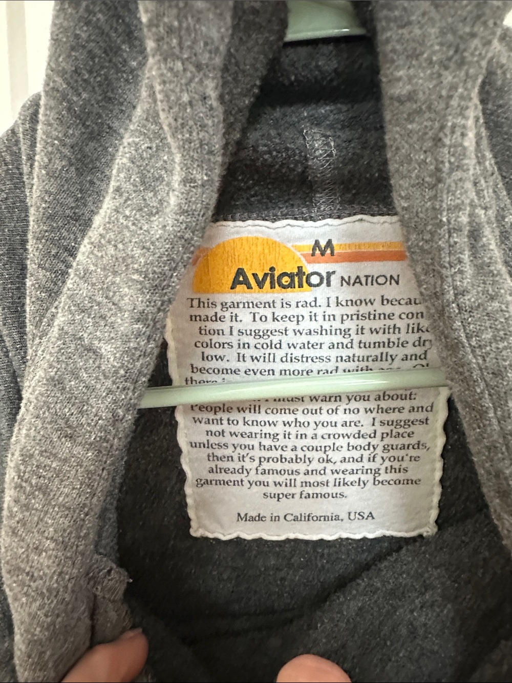 Aviator Nation Gray Ninja Hoodie M - Picture 3 of 7